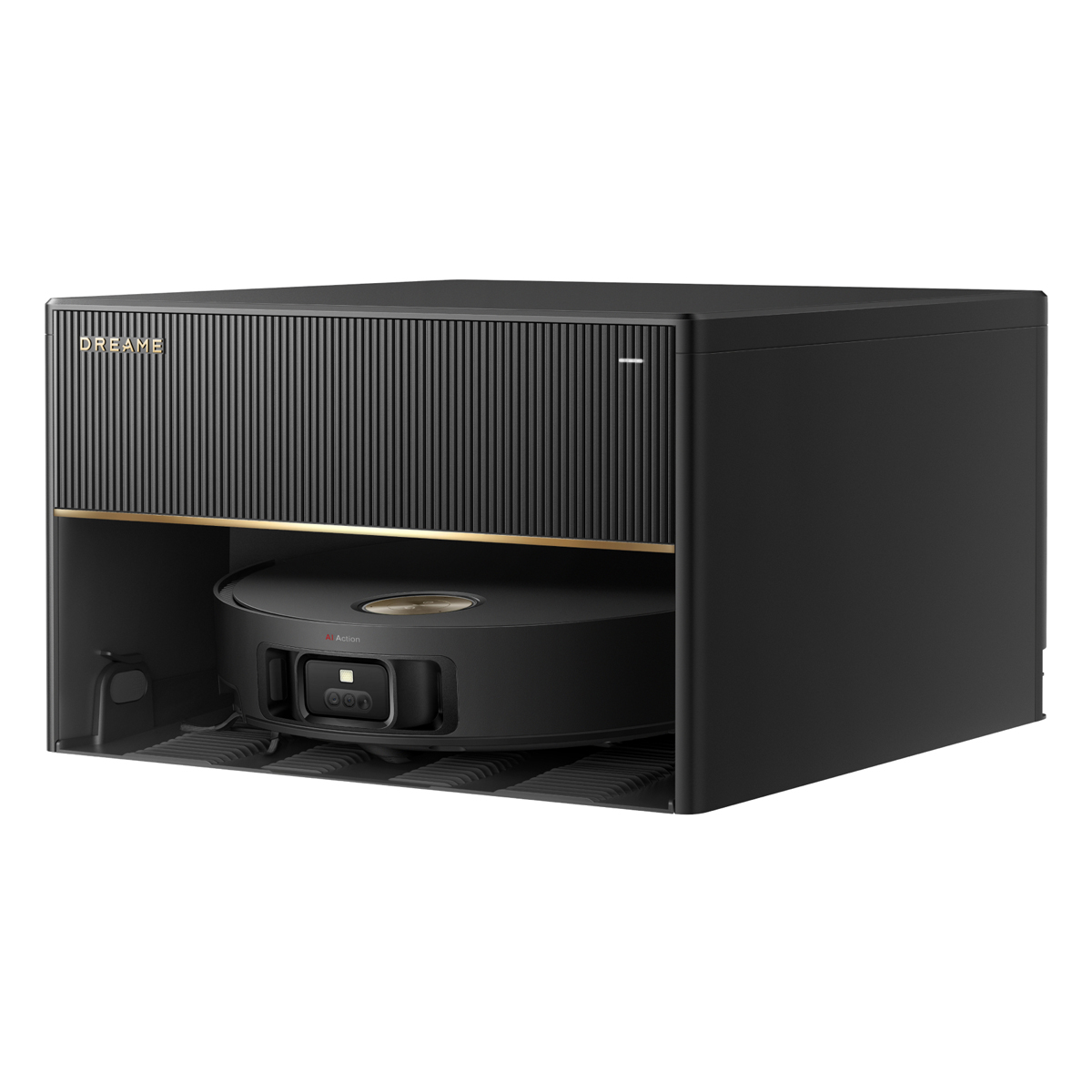 Dreame X50 Master Saugroboter Schwarz 20.000 Pa Saugkraft, Ultrakompakte Basisstation, Inkl. Festwasseranschluss-Set