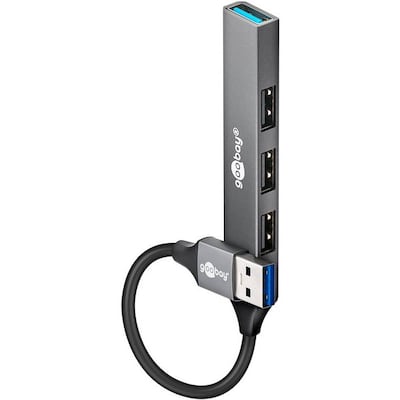 Goobay Slim 4-Port USB-Hub, USB-A auf USB-A, 5 Gbit/s