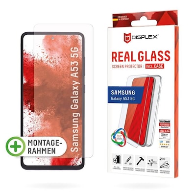 DISPLEX Panzerglas (10H) + Schutzhülle für Samsung Galaxy A53 5G Eco-Montagerahmen, + Case, Tempered Glas, kratzer-resis...
