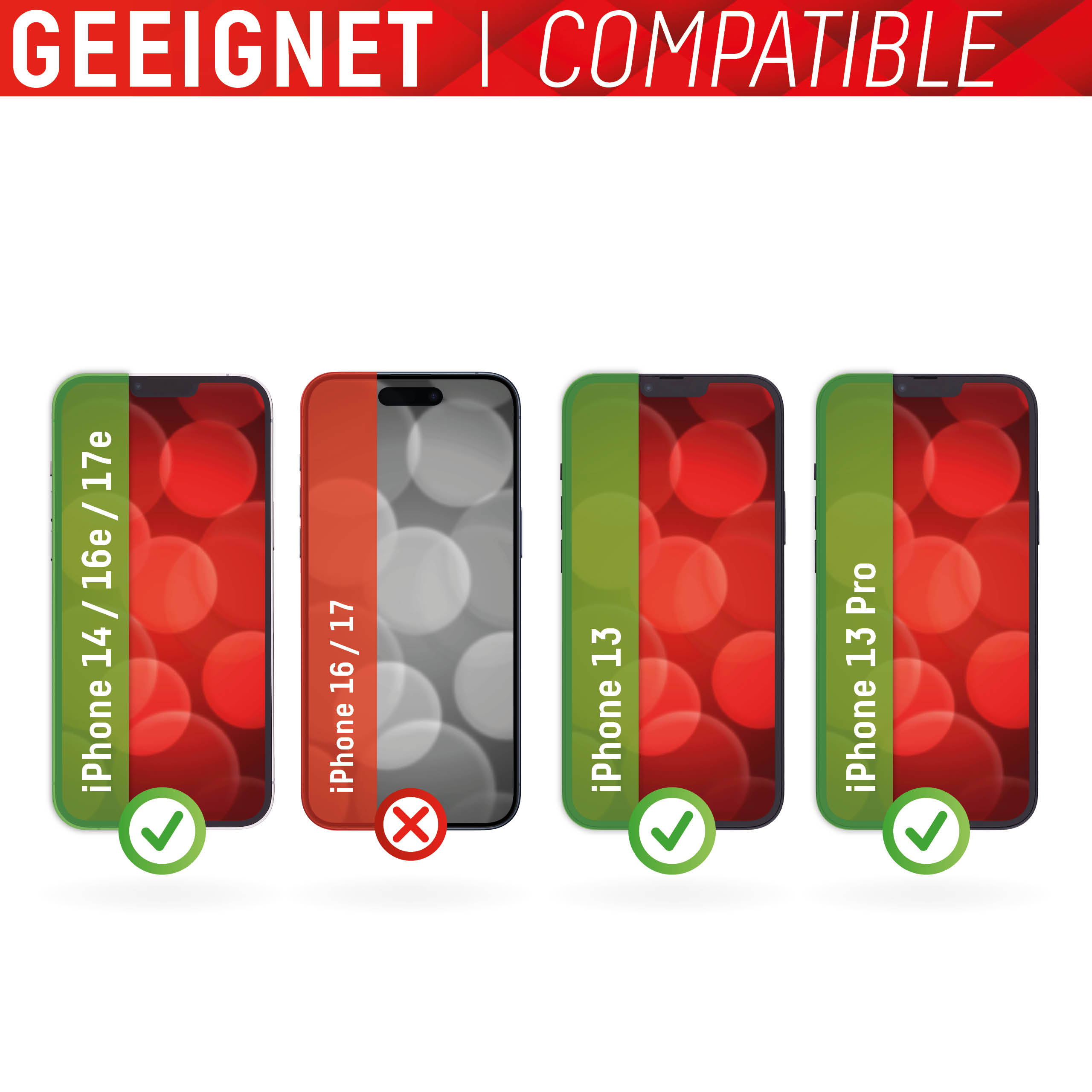 DISPLEX Full Cover Panzerglas 10H für Apple iPhone 13/13 Pro/14/16e/17e