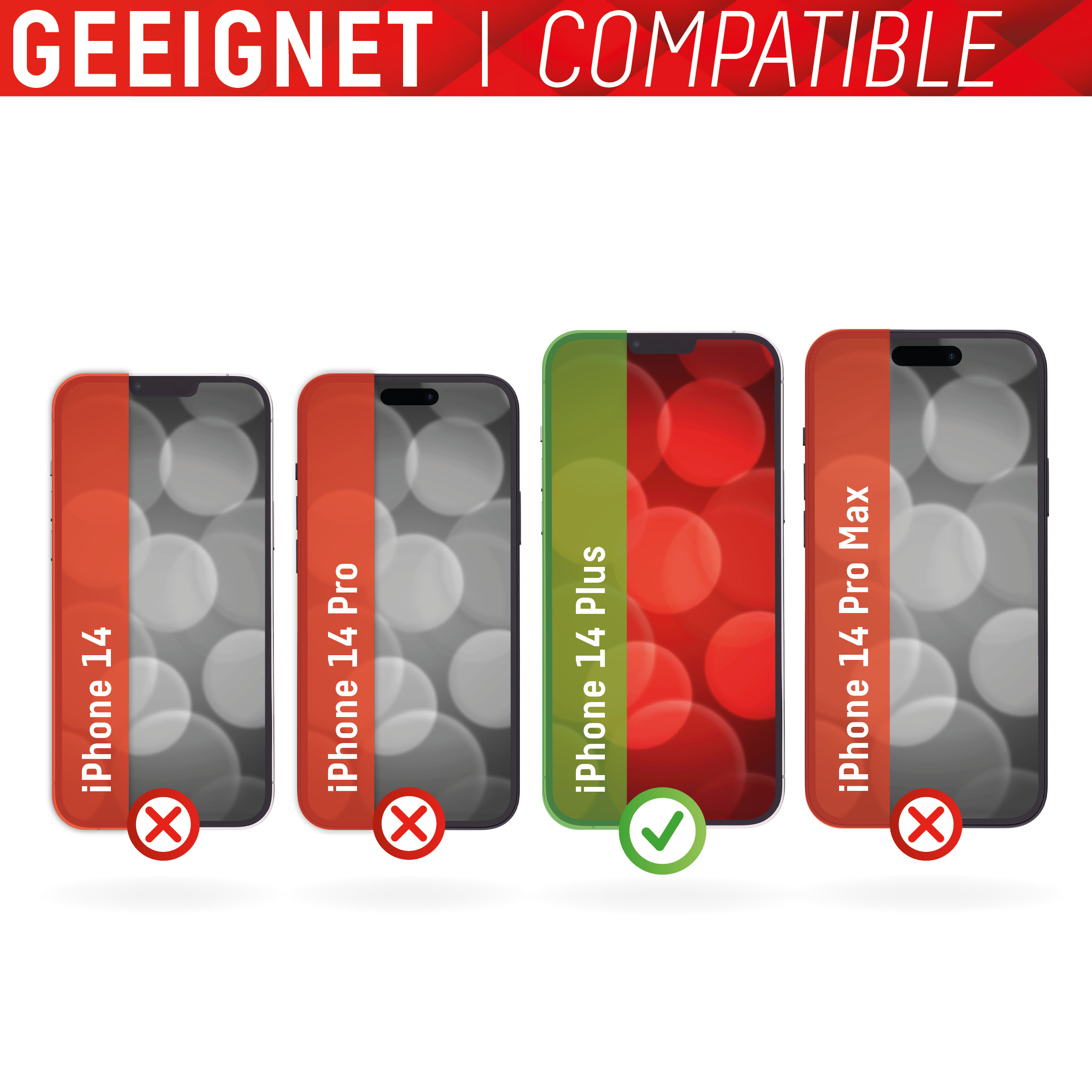 DISPLEX Panzerglas (10H) + Schutzhülle für Apple iPhone 14 Plus Schutzhülle, Eco-Montagerahmen, kratzer-resistente Glasschutzfolie