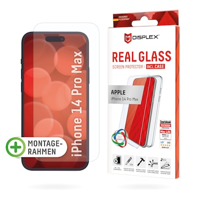 DISPLEX Panzerglas (10H) + Schutzhülle für Apple iPhone 14 Max Schutzhülle, Eco-Montagerahmen, kratzer-resistente Glassc...