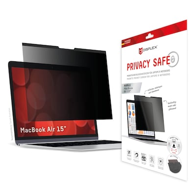 DISPLEX PRIVACY SAFE Magnetischer 2-Wege Blickschutzfilter für für MacBook Air 15'', 33,6 x 22 cm, magnetische Befestigung, abnehmbar, Anti-Reflex- &