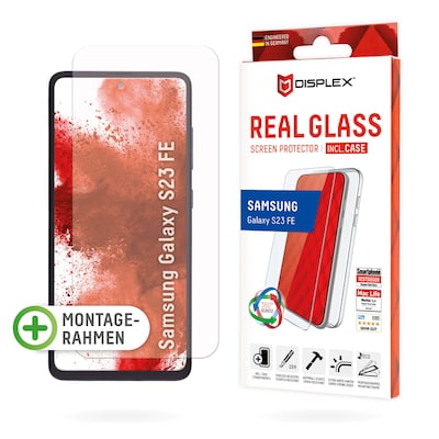 DISPLEX Panzerglas (10H) + Schutzhülle für Samsung Galaxy S23 FE Eco-Montagerahmen, + Case, Tempered Glas, kratzer-resis...