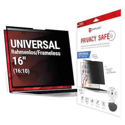 Thumbnail - DISPLEX Privacy Safe Blickschutzfilter Uni (randlos) 16", 16:10