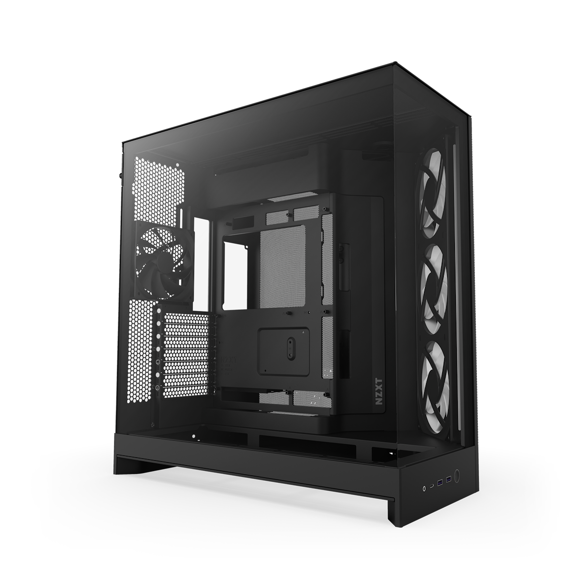 NZXT H9 Flow Black PCケース NZXT H9 Flow - CM-H91FB-01- Dual-Chamber ATX Mid-Tower PC