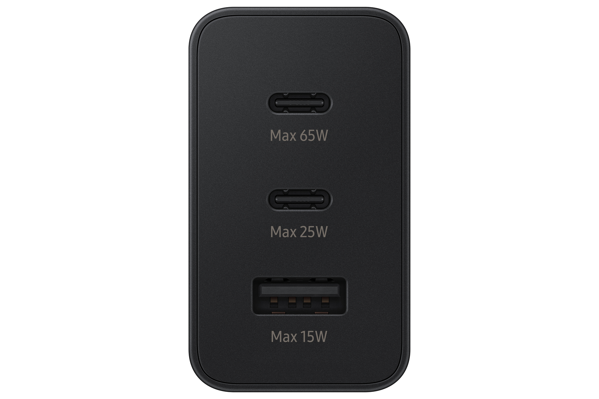 Samsung Reiseladegerät Trio (65W), schwarz Drei Anschlüsse (USB Type-C/ USB-A), PD 3.0 und Super Fast Charging bis zu 65...