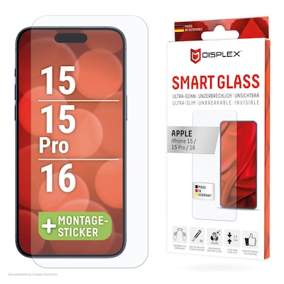 Thumbnail - DISPLEX Smart Schutzglas für iPhone 15/15 Pro/16