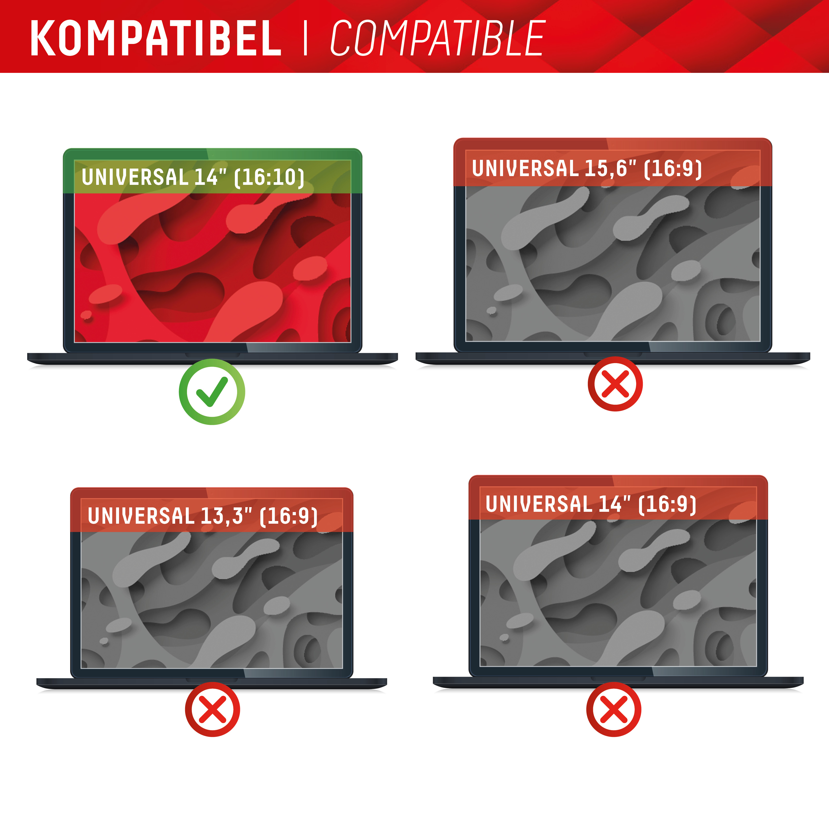 DISPLEX Privacy Safe Blickschutzfolie Universal (Mag) 14", 16:10 Displayfolien Produkt Bild 3
