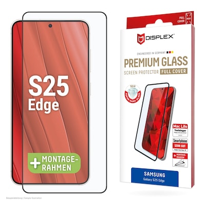 DISPLEX Premium Glass Schutzfolie FC Samsung Galaxy S25 Edge Premium Panzerglas, Full Cover - Farbe: Transparent
