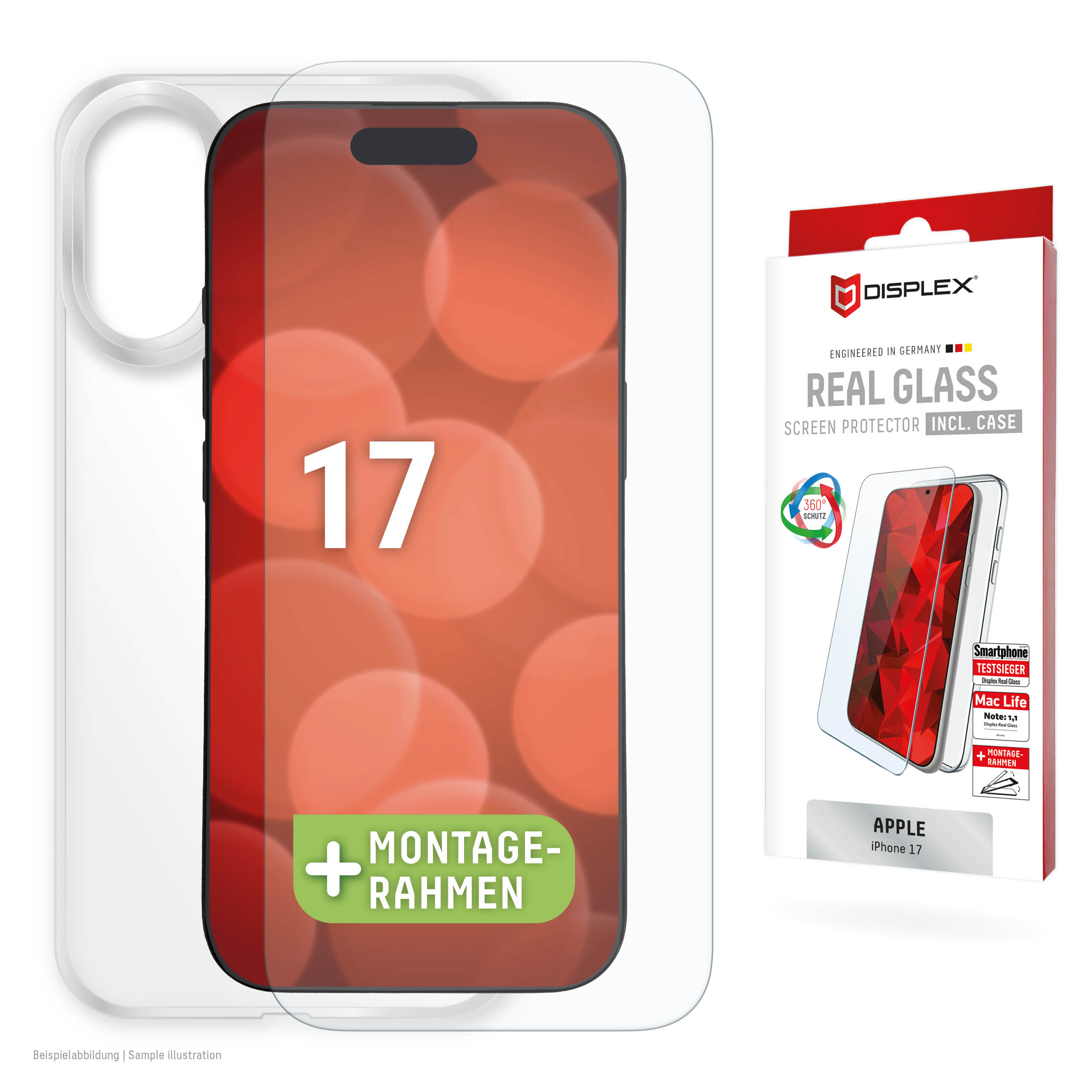 DISPLEX Glas + Schutzhülle für Apple iPhone 17 Handytaschen Produkt Bild 1