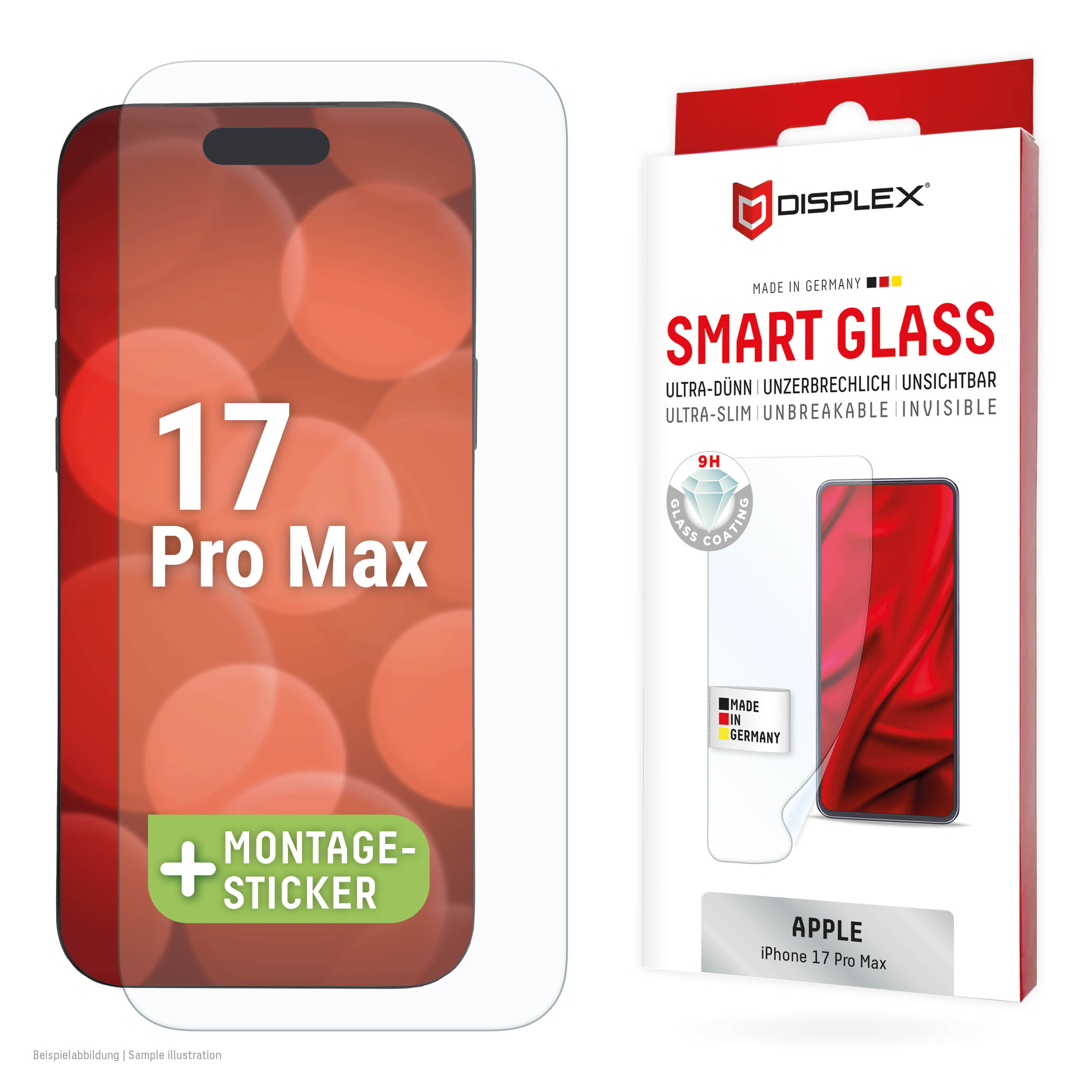 DISPLEX Smart Glass (9H) für Apple iPhone 17 Pro Max