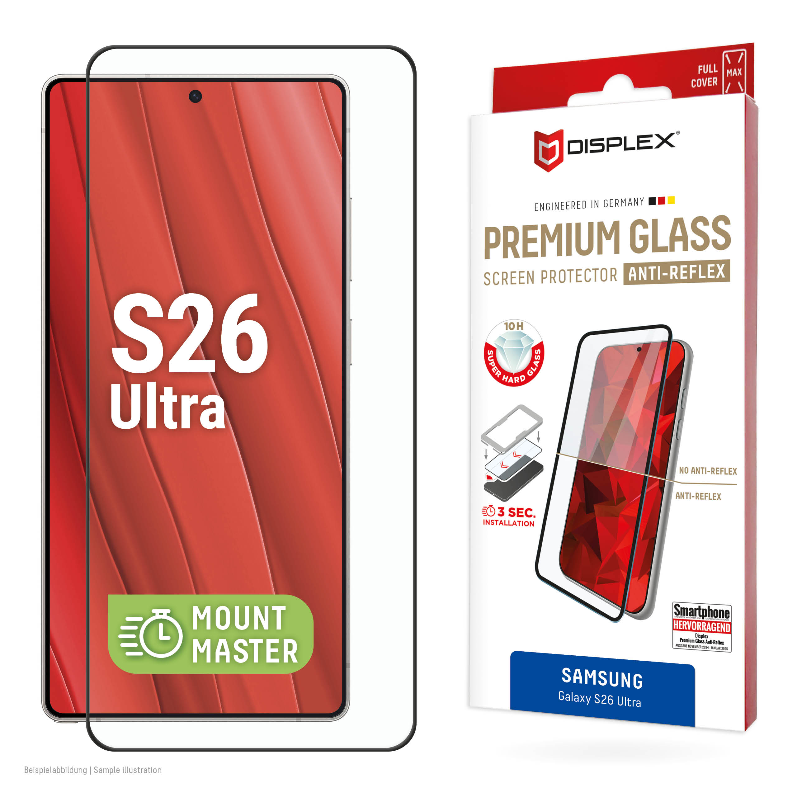 DISPLEX Premium Panzerglas für Samsung Galaxy S26 Ultra Anti Reflex Displayschutz