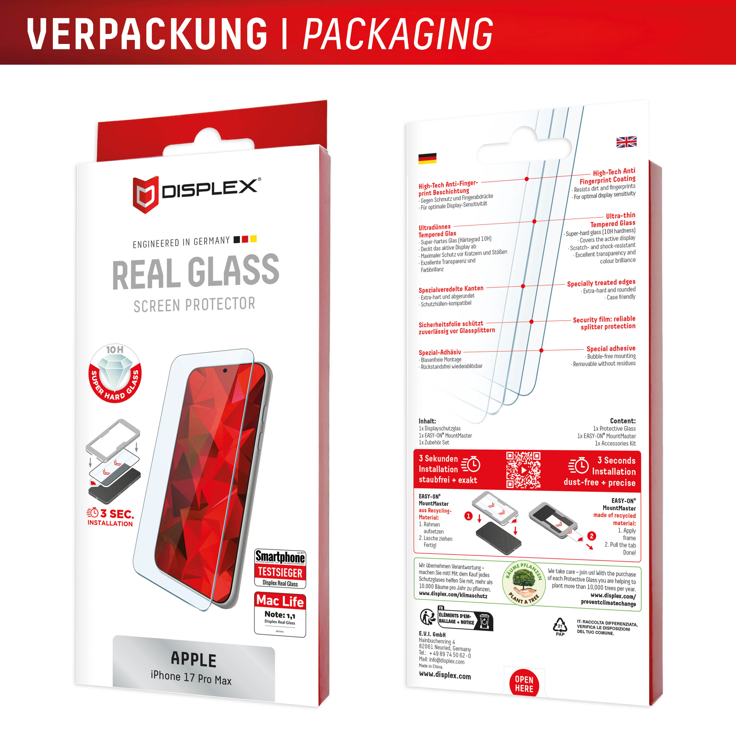 DISPLEX Real Glass MM Apple iPhone 17 Pro Max Displayfolien Produkt Bild 8