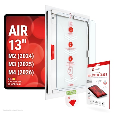DISPLEX Tablet Real Glasschutzfolie für iPad Air 13" (24/25/26) - Farbe: Transparent
