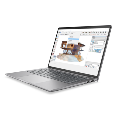 Hp zbook 8 g2i 14 dk3a0et | intel core ultra 7 356h | 32 gb ddr5 in 1 tb pcie 5. 0 ssd | 14-palčni wuxga ips 400 nitov | windows 11 pro | mobilna delovna postaja 2 Hp zbook 8 g2i 14 dk3a0et pogled z leve strani in odprtim profesionalnim programom