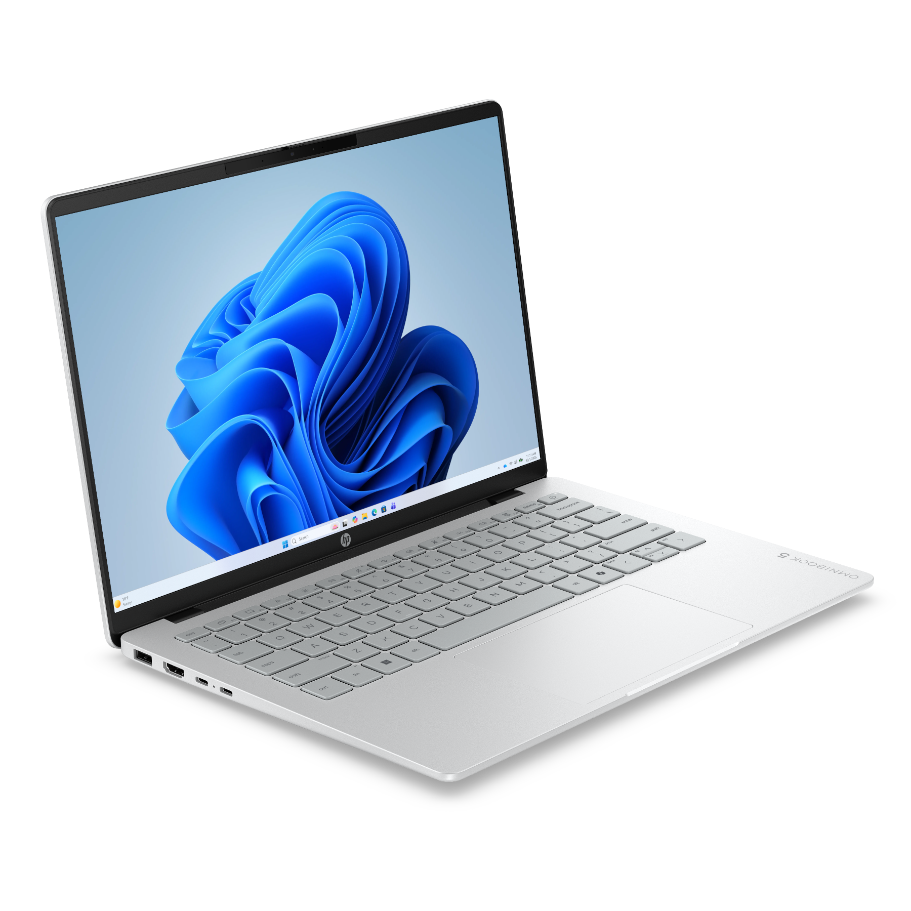 Hp omnibook 5 14-hk0150ng desni sprednji pogled s tipkovnico