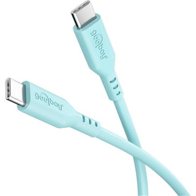 Goobay USB-C™-Silikonkabel, 1,5 m, türkis