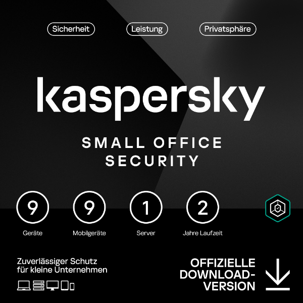 Thumbnail - Kaspersky Small Office Security [9 Geräte - 2 Jahre] Base 9 Geräte + 9 Mobilgeräte + 1 Dateiserver - 2 Jahre