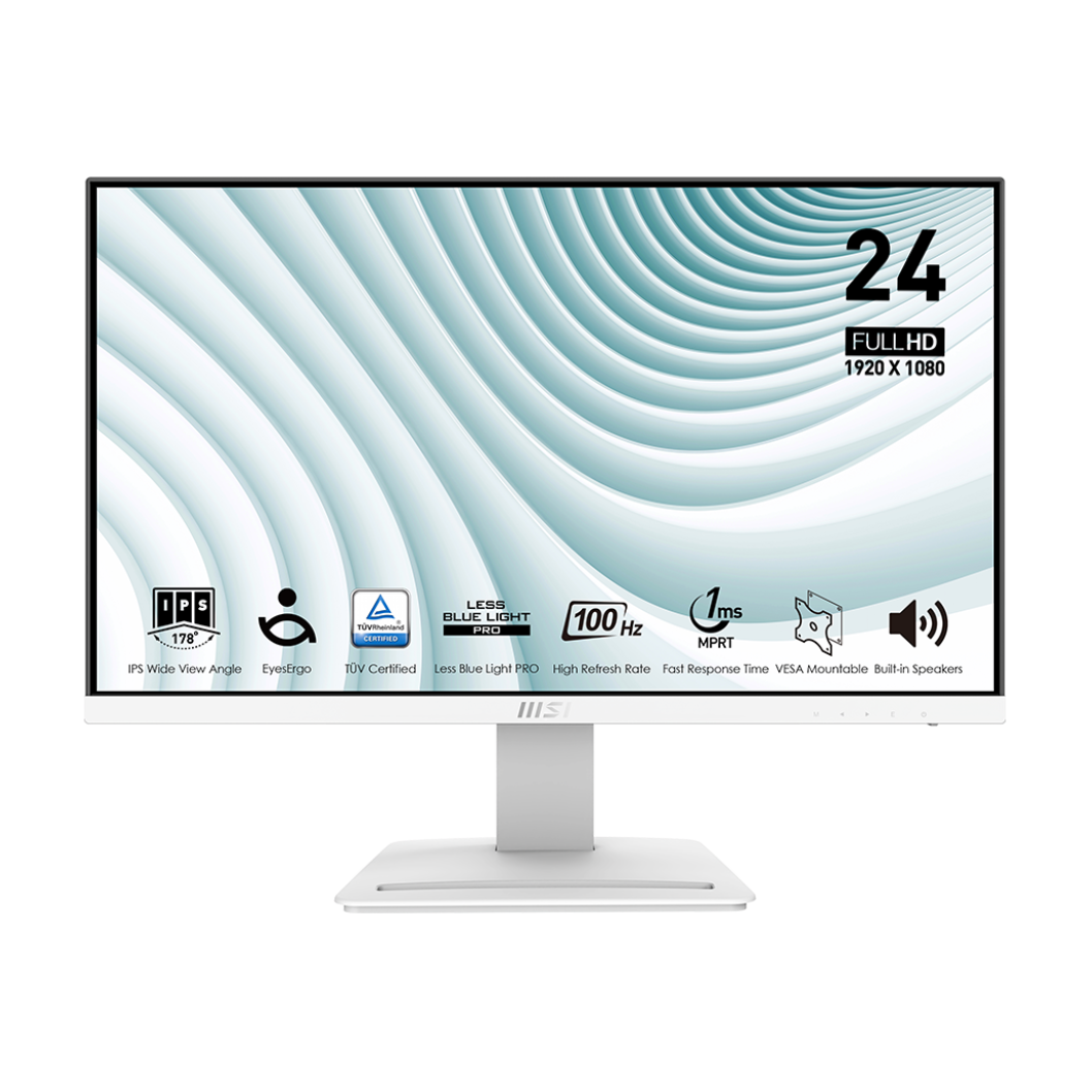 MSI PRO MP243XWDE Business Monitor - IPS Panel, Weiß B-Ware 100HZ, HDMI/DP 4ms Pivot