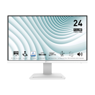 MSI PRO MP243XWDE Business Monitor - IPS Panel, Weiß B-Ware 100HZ, HDMI/DP 4ms Pivot