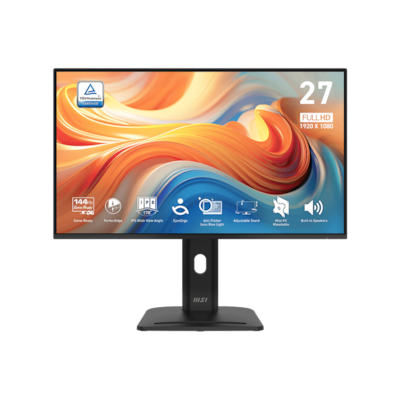 MSI PRO MP275PG E14 Business Monitor - IPS Panel, 144Hz Höhenverstellbar (130mm), EPEAT Silver, Energy Star