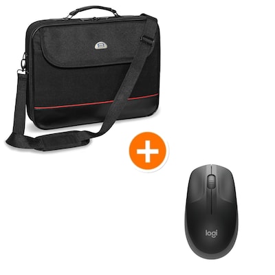 PEDEA Tasche Trendline bis 17,3" + Logitech M190 Wireless Maus