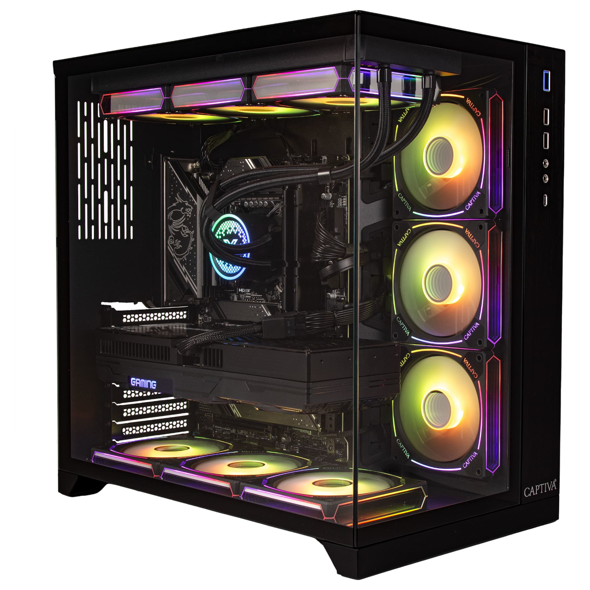 Thumbnail - Captiva PC Highend Gaming R90-367 AMD Ryzen 9 9950X3D, 64GB DDR5 RAM, Nvidia Geforce RTX 5080 (16GB GDDR7), 2x 2TB M.2 ,...