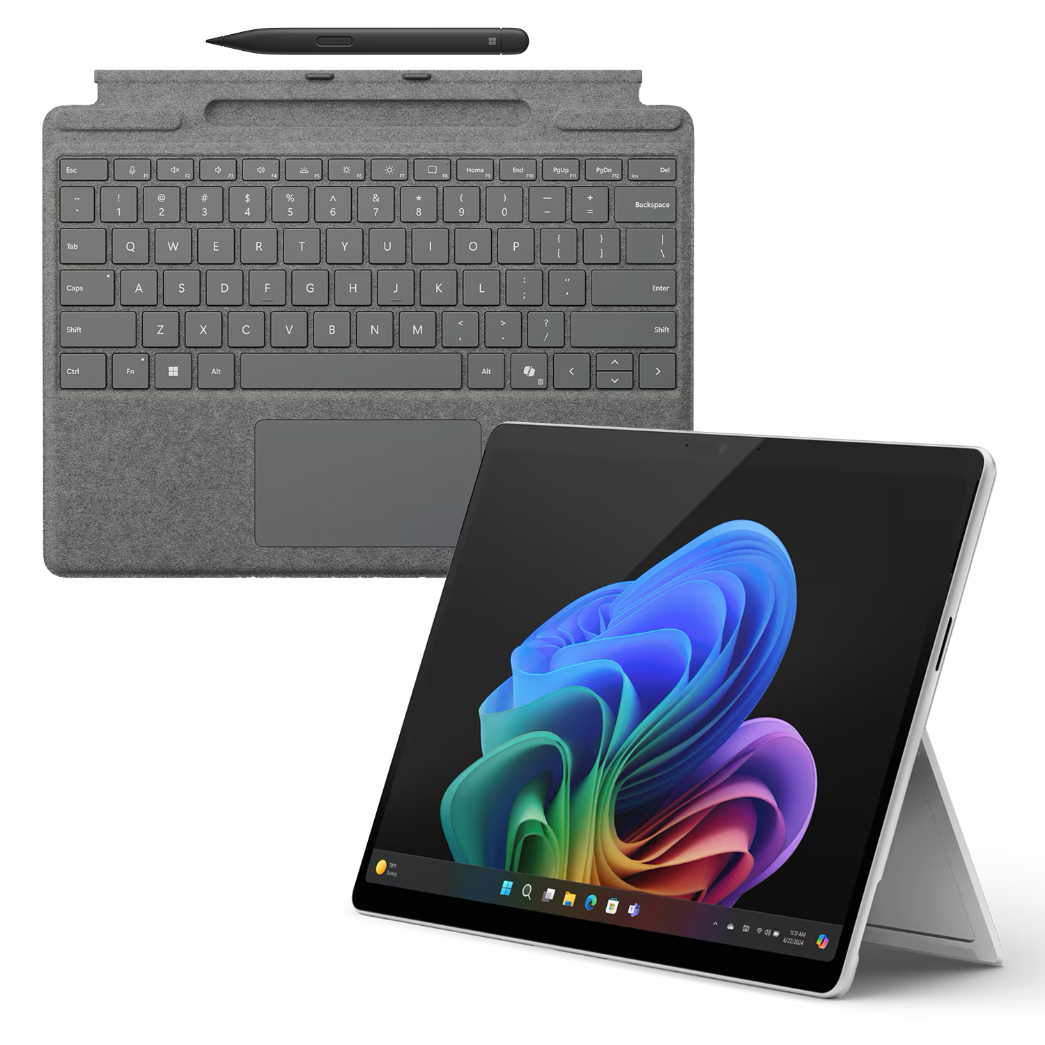 Microsoft Surface Pro Copilot+ PC 13" - 16GB - 256GB - 5G inkl. Pro Keyboard mit SlimPen platin - 16GB - 256GB - platin