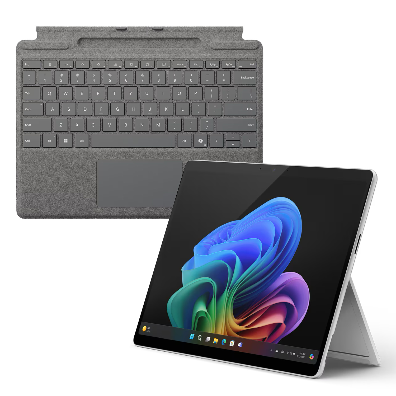 Microsoft Surface Pro Copilot+ PC 13" - 16GB - 512GB - X Elite inkl. Pro Keyboard mit Stiftaufbewahrung platin - 13" OLE...