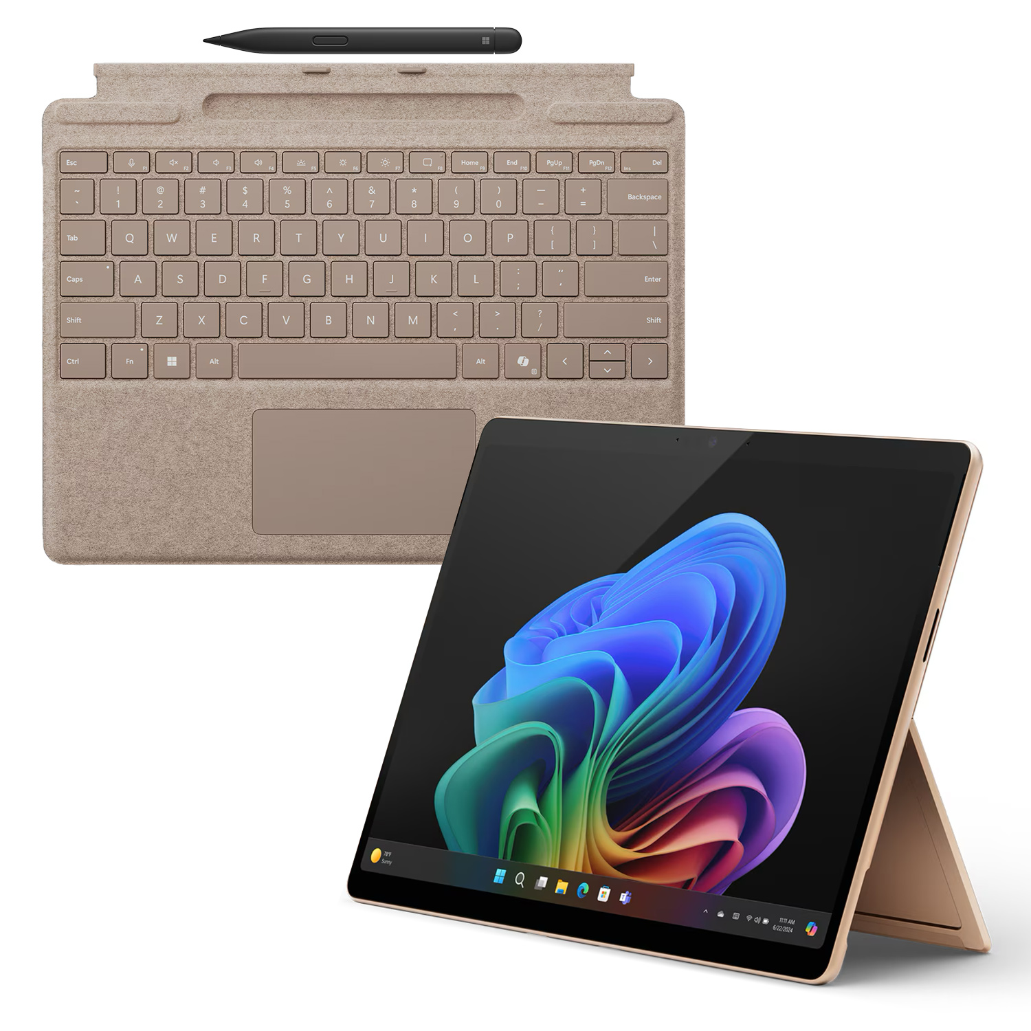 Microsoft Surface Pro Copilot+ PC 13" - 16GB - 1TB - X Elite inkl. Pro Keyboard mit Slim Pen sand - 13" touchscreen - sa...