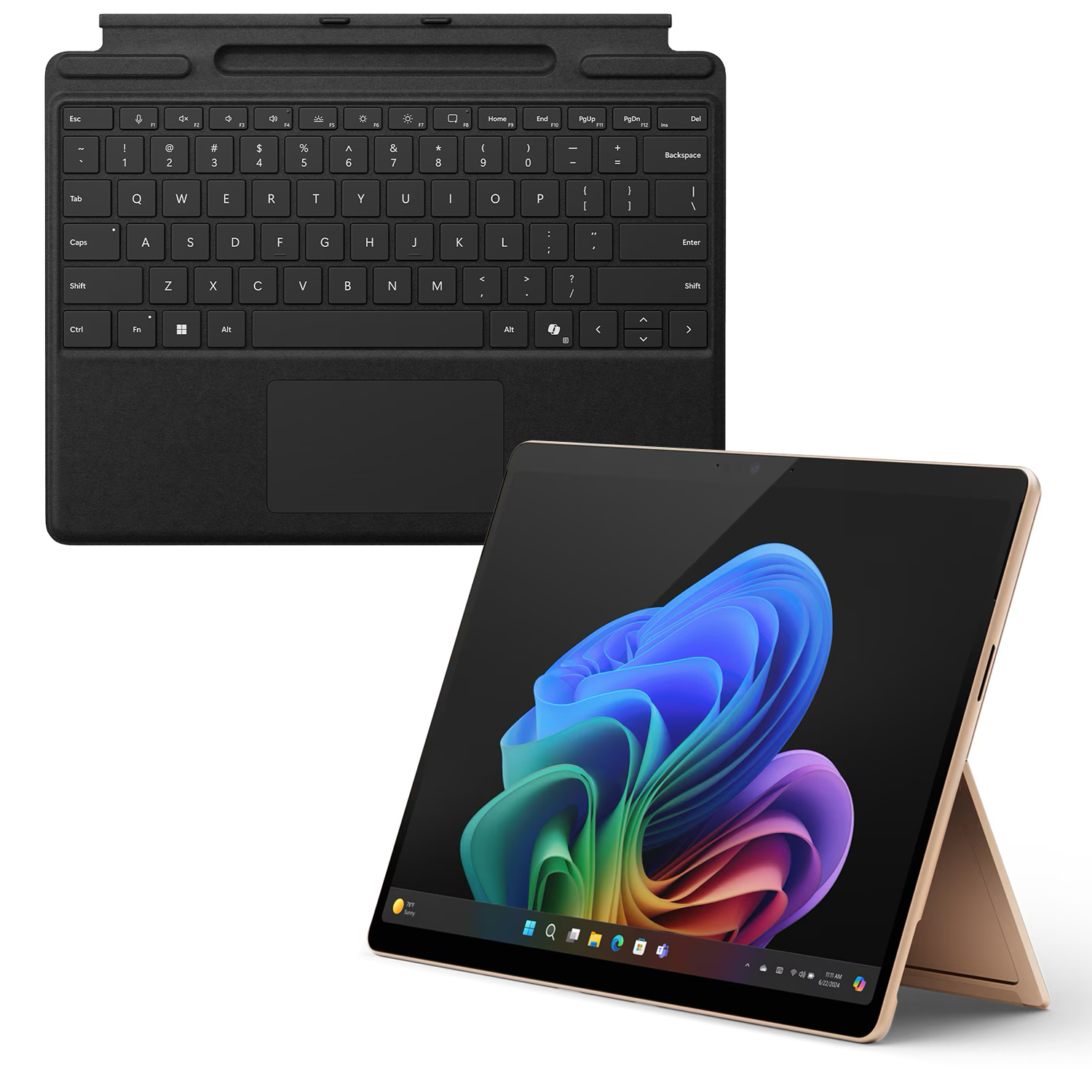 Microsoft Surface Pro Copilot+ PC 13" - 16GB - 1TB - X Elite inkl. Pro Keyboard mit Stiftaufbewahrung schwarz - 16GB - 1TB - sand - ohne Netzteil