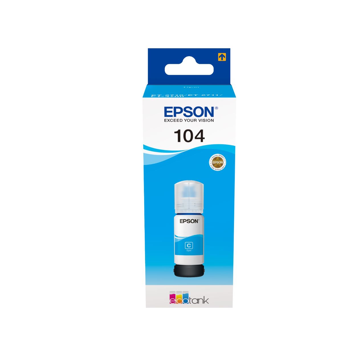 Epson 104 EcoTank-Tintenflasche Cyan 65 ml 7.500 Seiten Für Kompatibilität, siehe Artikel-Beschreibung