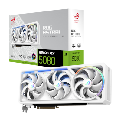 ASUS ROG ASTRAL RTX 5080 O16G White - 16GB GDDR7, 3x DisplayPort, 2x HDMI