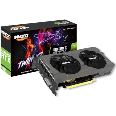 Inno3D GeForce RTX 3050 6GB V2 Twin X2 Grafikkarte - 8GB DDR6, 3x DisplayPort/1x HDMI
