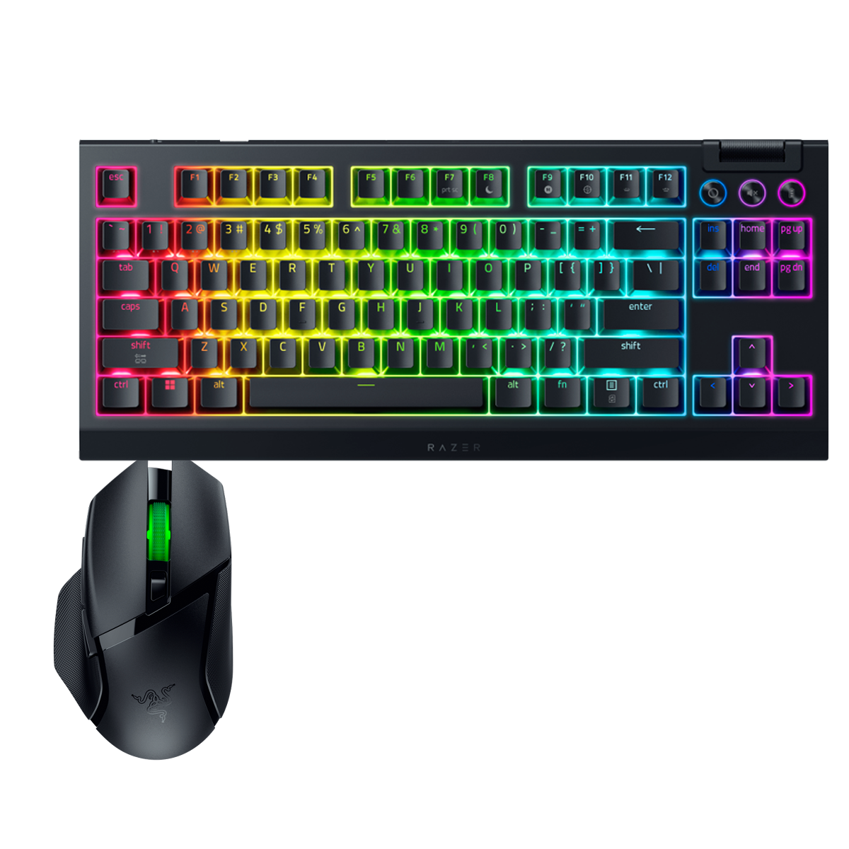 Razer Core-Combat-Set Bundle bestehend aus Blackwidow V4 TKL HyperSpeed Gaming Tastatur + Basilisk V3 X HyperSpeed Gaming Maus