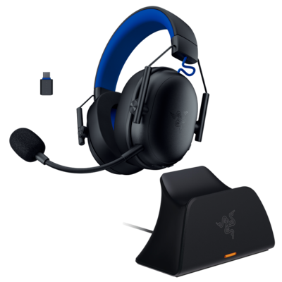 Razer Console-Command-Set Bundle bestehend aus Blackshark V3 X HyperSpeed PlayStation Gaming Headset + Razer Charger für PS5 DualSense Controller