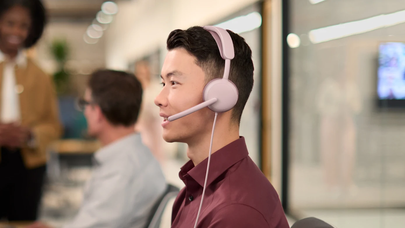 Logitech Zone Wired 2 for Business Headset. TEAMS, Rose_3