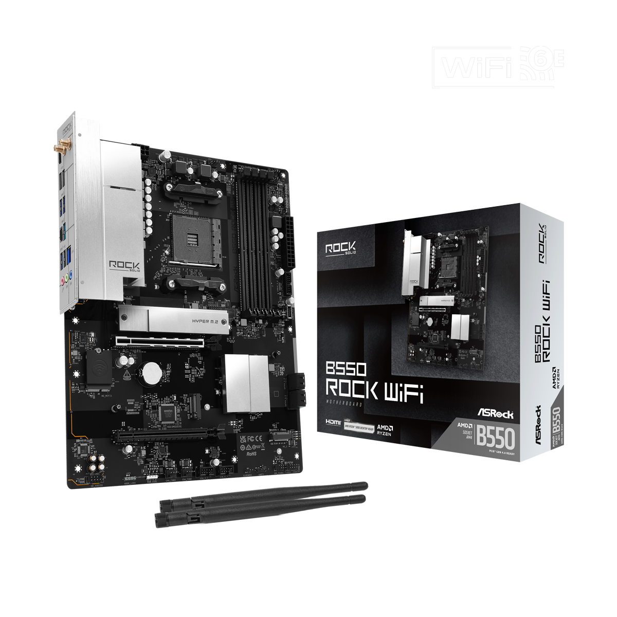 ASRock B550 Rock WiFi Mainboard Sockel AM4