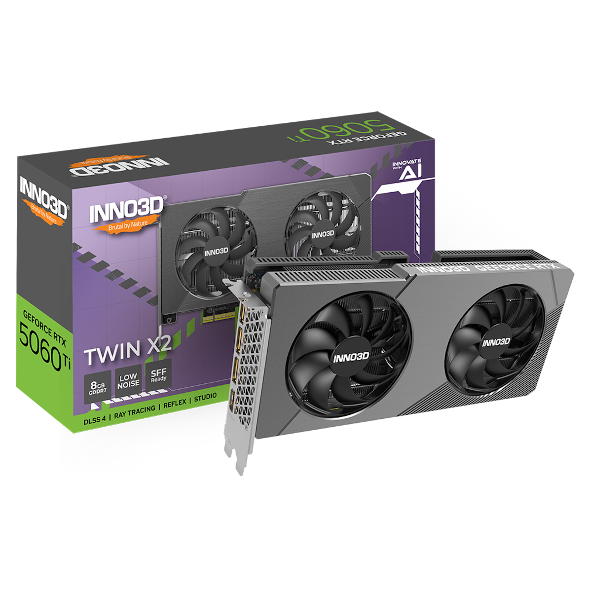 INNO3D GeForce RTX 5060 Ti TWIN X2 V2 Grafikkarte - 8GB GDDR7, HDMI, 3x DP