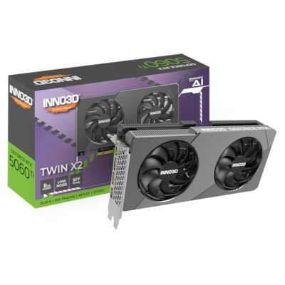 INNO3D GeForce RTX 5060 Ti TWIN X2 V2 Grafikkarte - 8GB GDDR7, HDMI, 3x DP