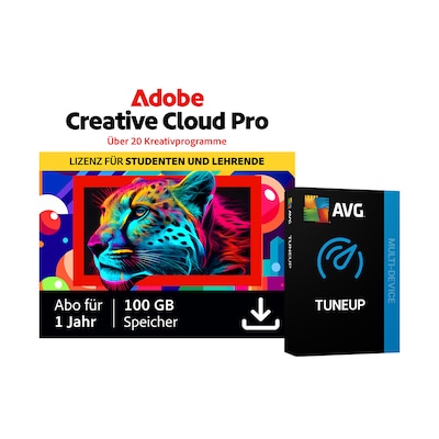 Adobe Creative Cloud Pro STE | 1 Jahr | 100GB | PC/Mac inkl. AVG | Studierende und Lehrende