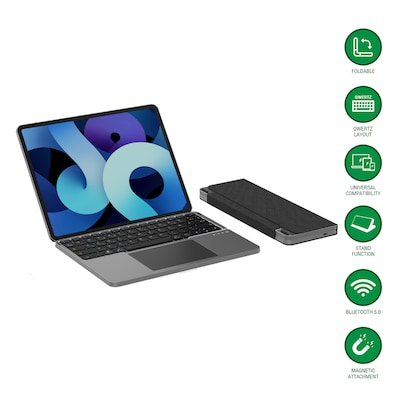 4Smarts Universal Wireless Tastatur Foldable QWERTZ, silber
