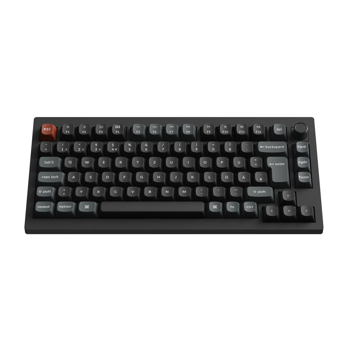 Keychron K2 V1 Ultra 8K Wireless Mechanische Gaming-Tastatur RGB, Hot-Swap, 75 %, Schwarz, DE-Layout