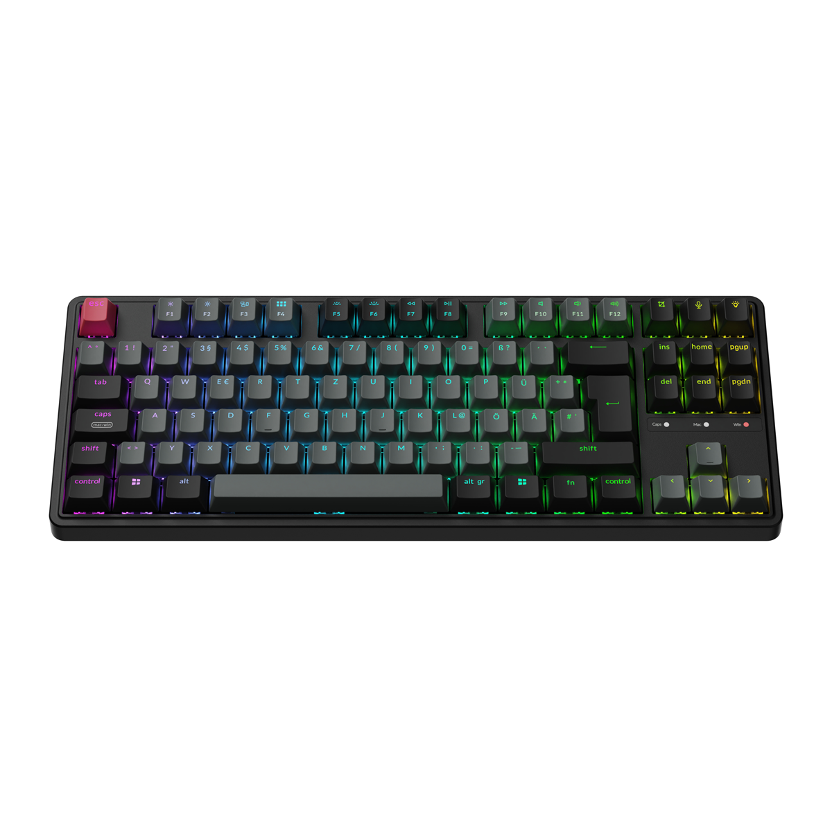 Keychron K2 C3 Pro 8K Kabelgebundene Mechanische Gaming-Tastatur Hot-Swap, TKL, Schwarz, DE-Layout