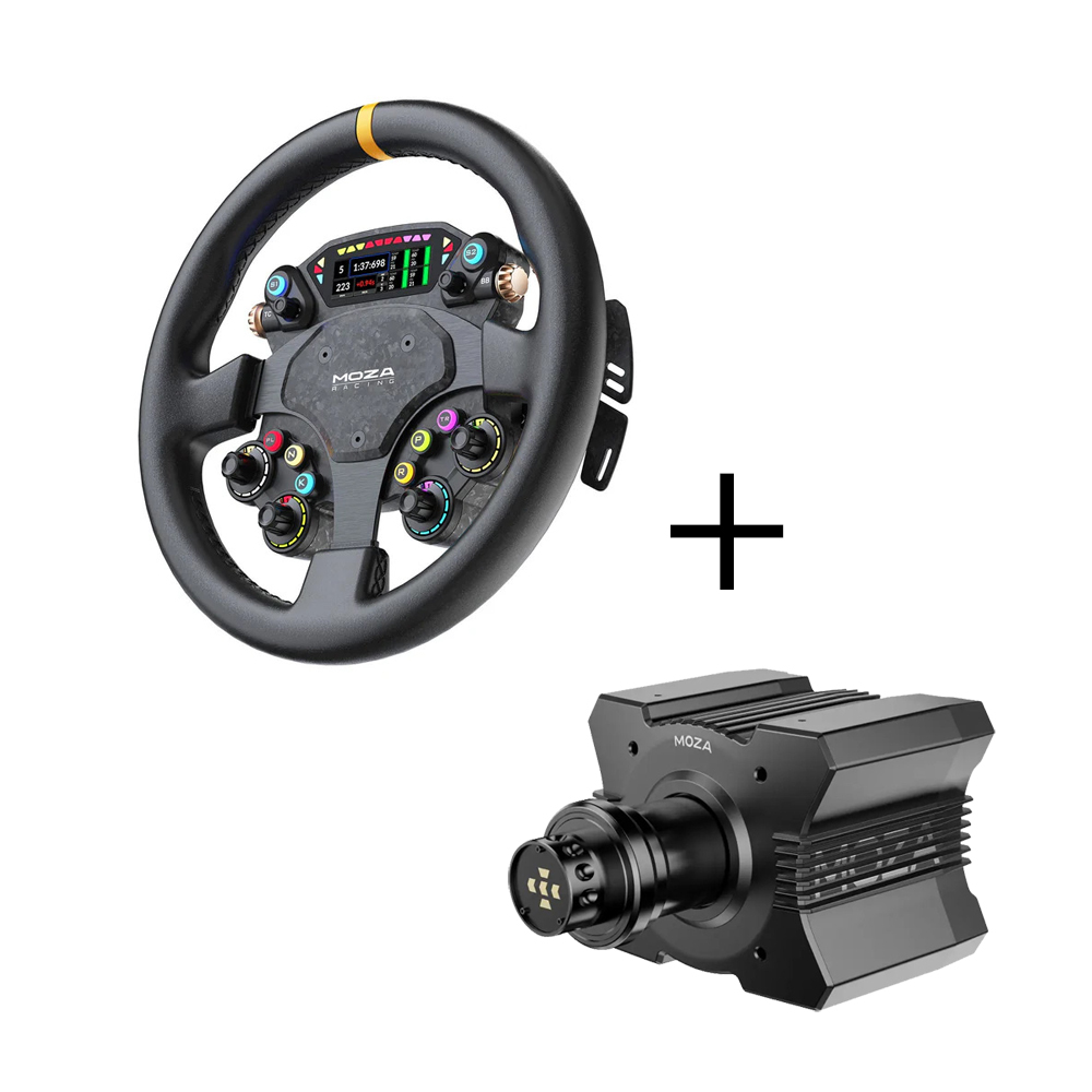 MOZA R9 V3 Wheelbase + CS Pro Lenkrad Bundle bestehend aus MOZA R9 V3 Wheelbase und dem MOZA CS Pro Lenkrad