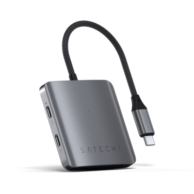 Satechi USB-C PD 4-Port Hub Aluminiumgehäuse, USB-C PD Anschluss zum Laden mit bis zu 100 Watt, 3x USB-C 3.2 Gen 2 Ansch...