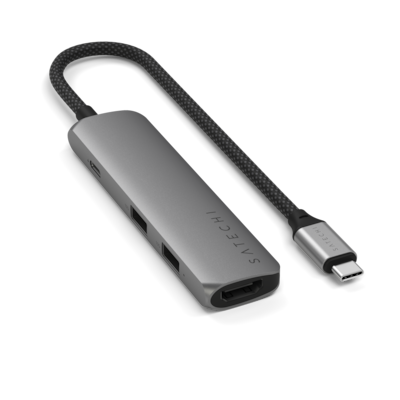 Thumbnail - Satechi USB-C 4-in-1 Slim Multiport Adapter 4K Space Grey