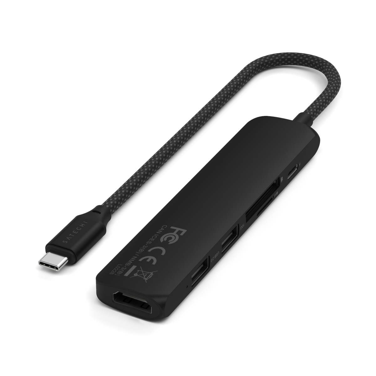 Satechi USB-C 6-in-1 Slim Multiport Adapter Black Dockingstation Produkt Bild 3