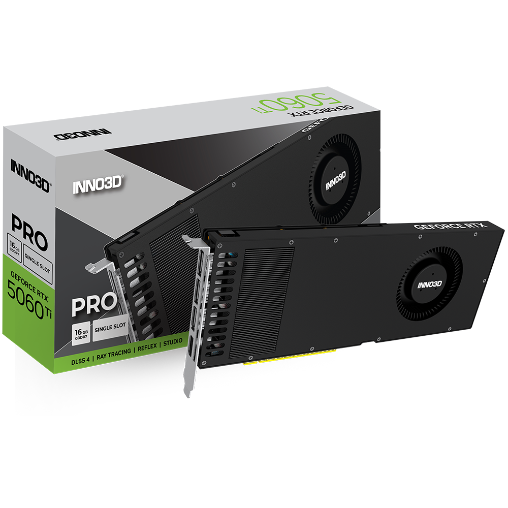 INNO3D GeForce RTX 5060 Ti Pro Single Slot Grafikkkarte - 16GB GDDR7, HDMI, 3x DP